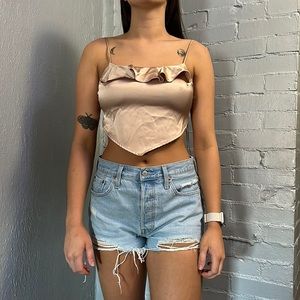 Silk Backless Crop Top